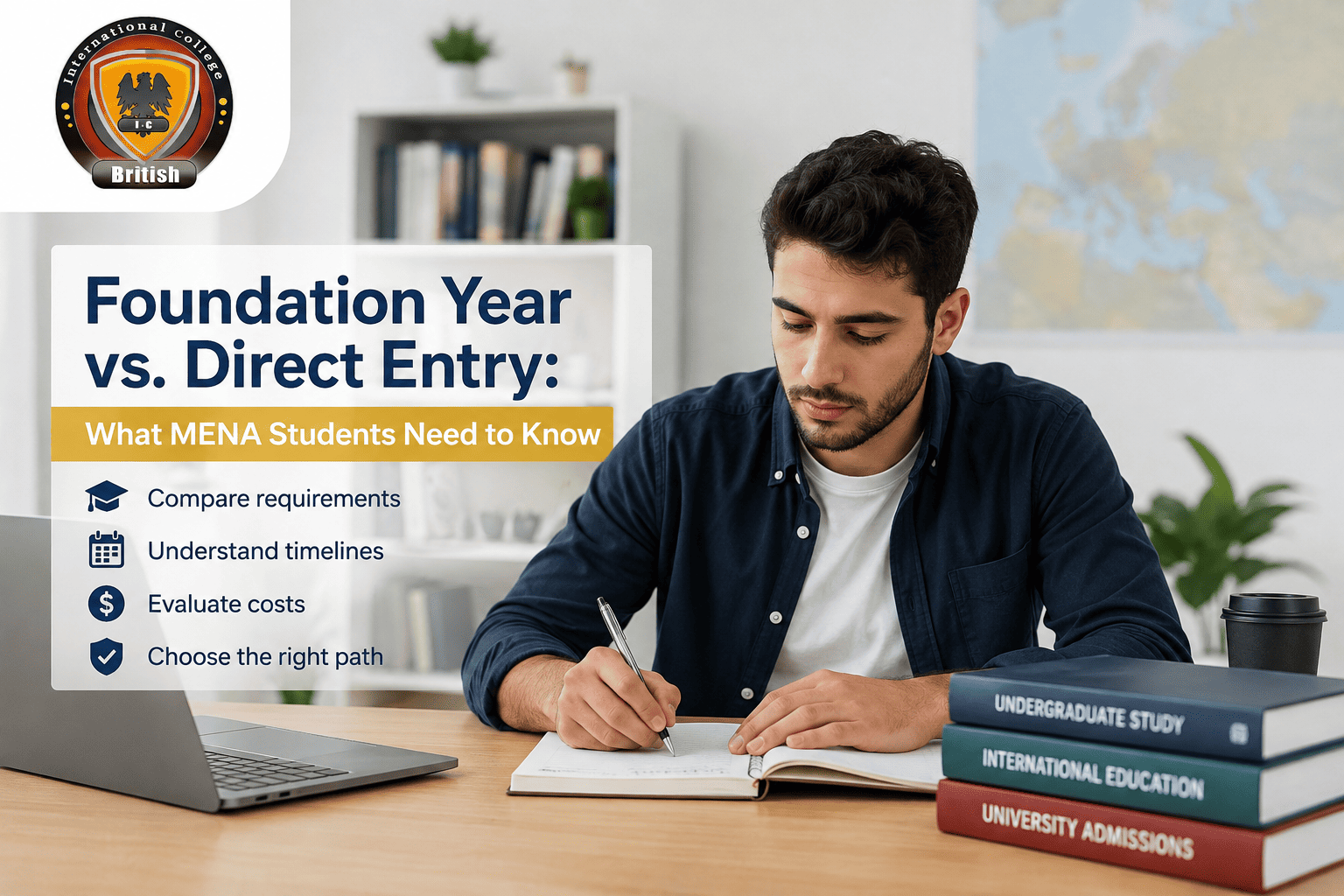 International College campus students reviewing Fall 2026 admission and scholarship details